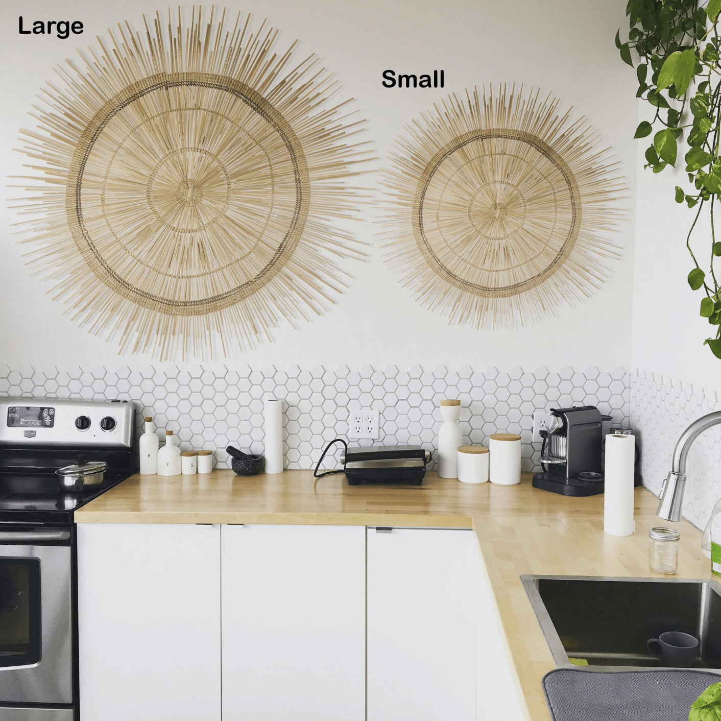 Large Palm Sun Circle - Natural