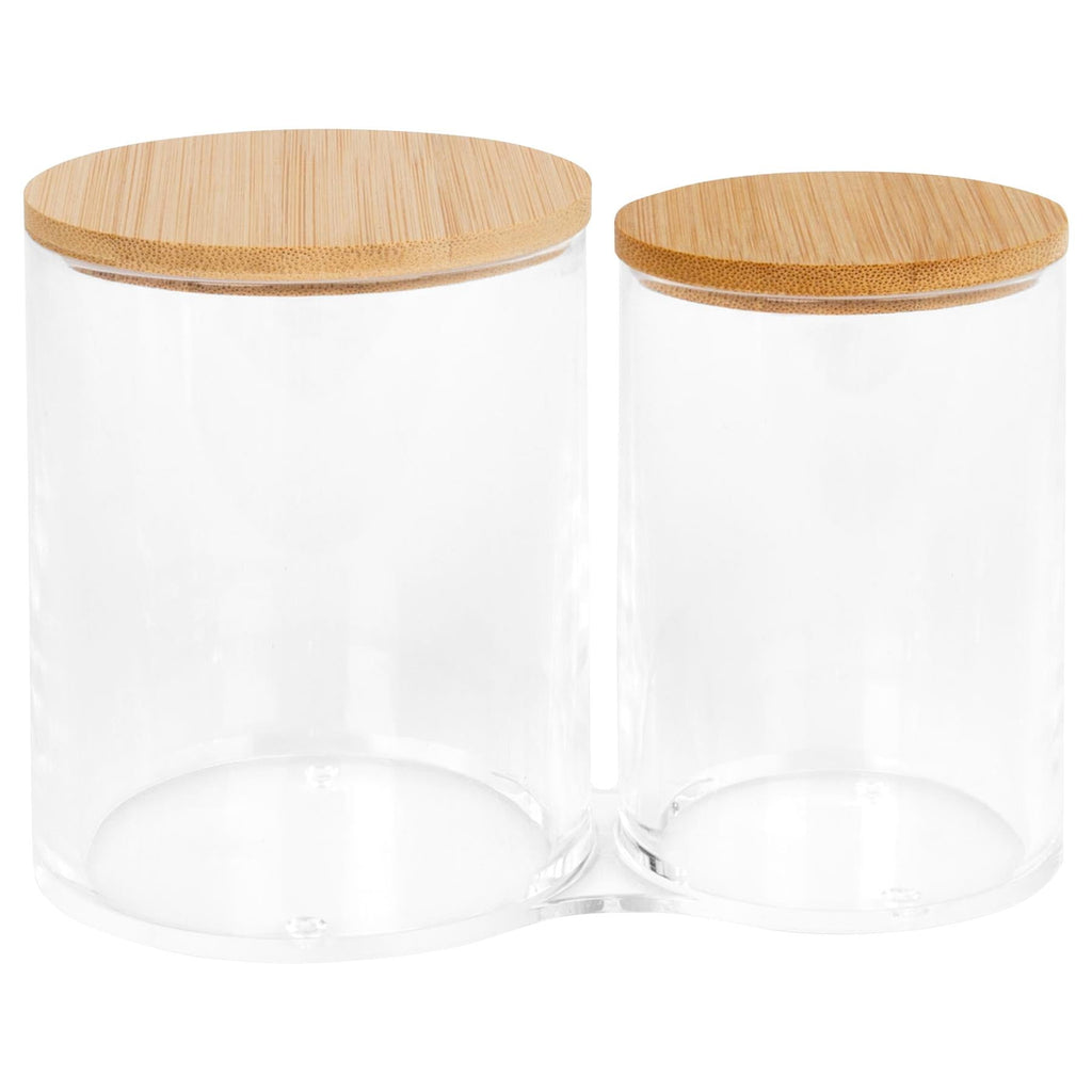 Twin Bathroom Canister with Bamboo Lid
