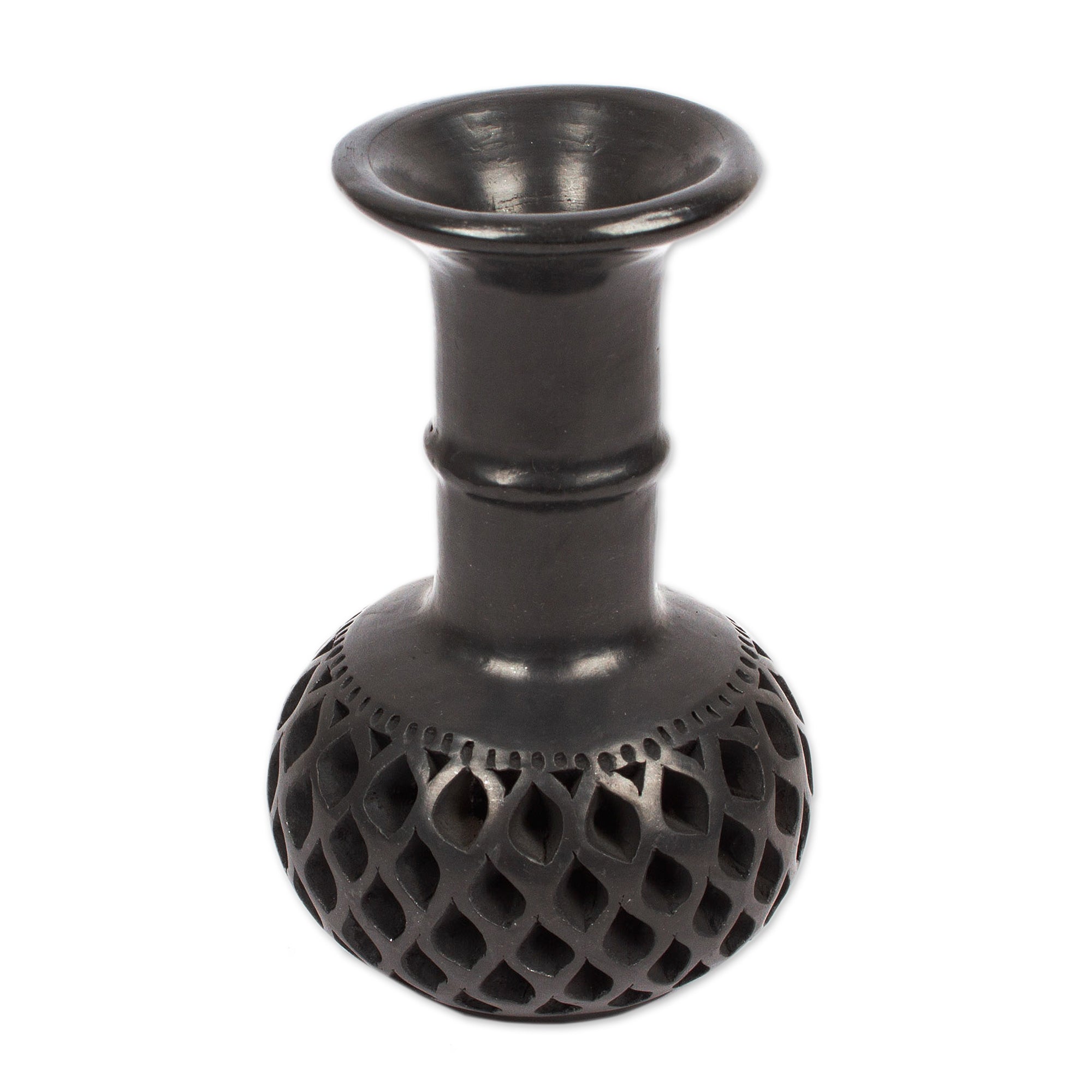 Oaxaca Barro Negro Decorative Ceramic Vase - Oaxacan Style