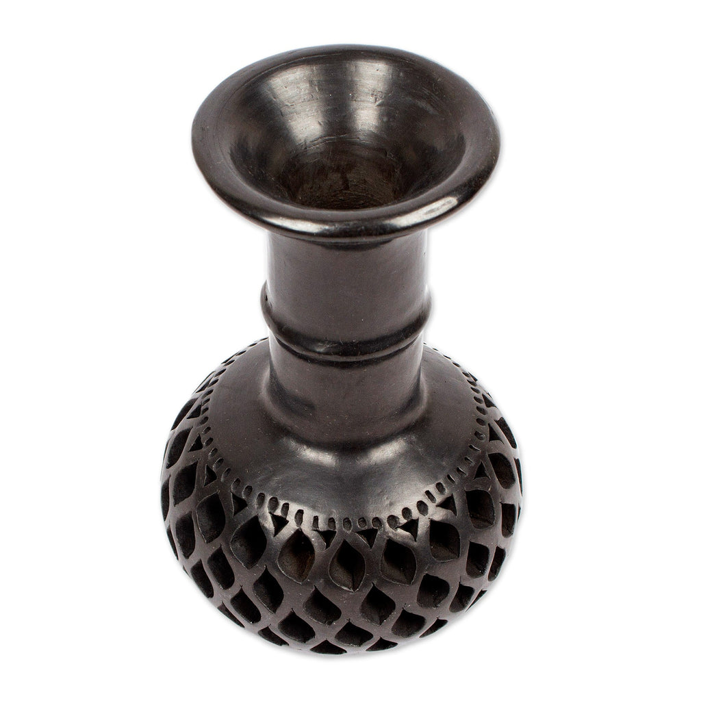 Oaxaca Barro Negro Decorative Ceramic Vase - Oaxacan Style