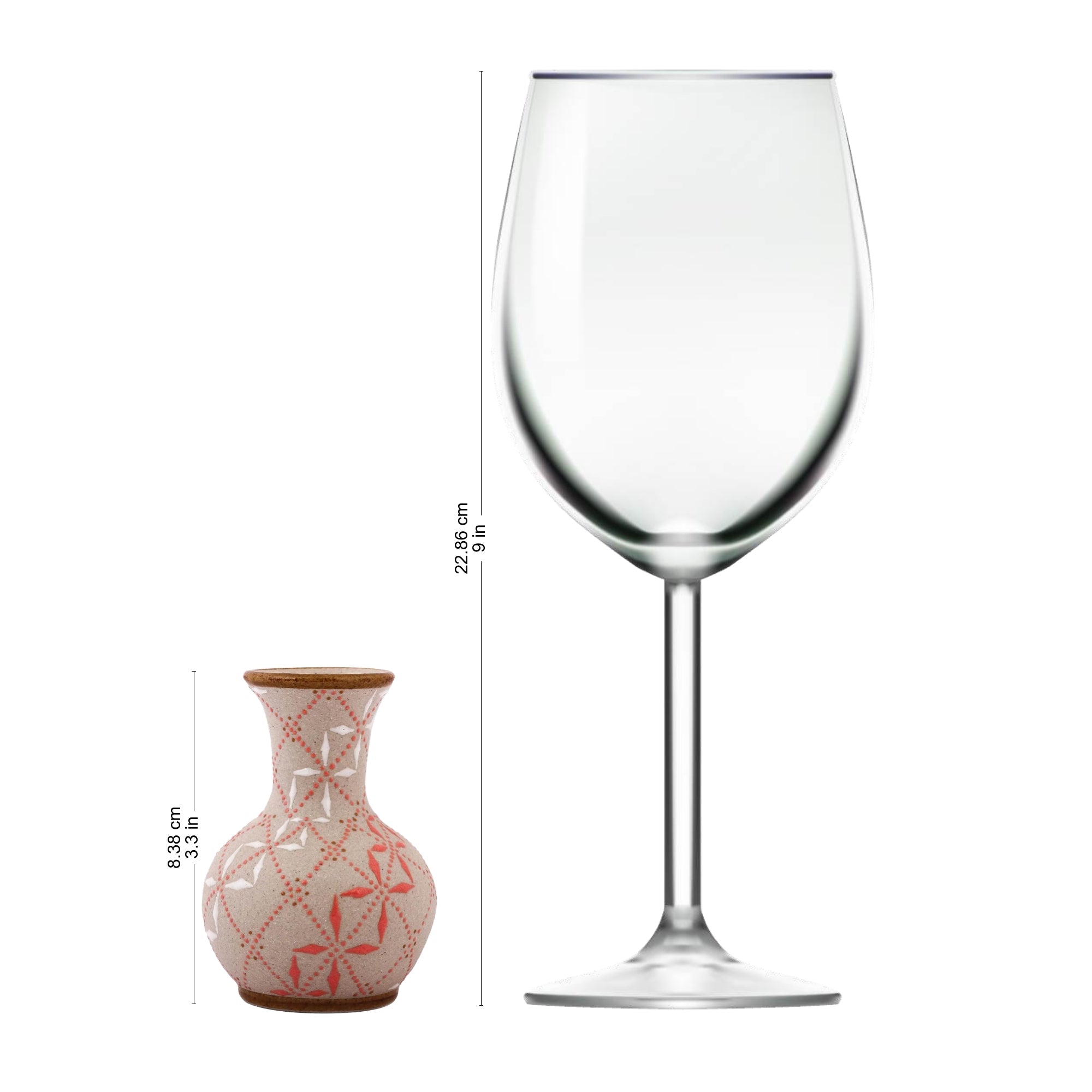 Paprika Red and White Trellis Motif Ceramic Fluted Vase - Windmill Trellis Bloom