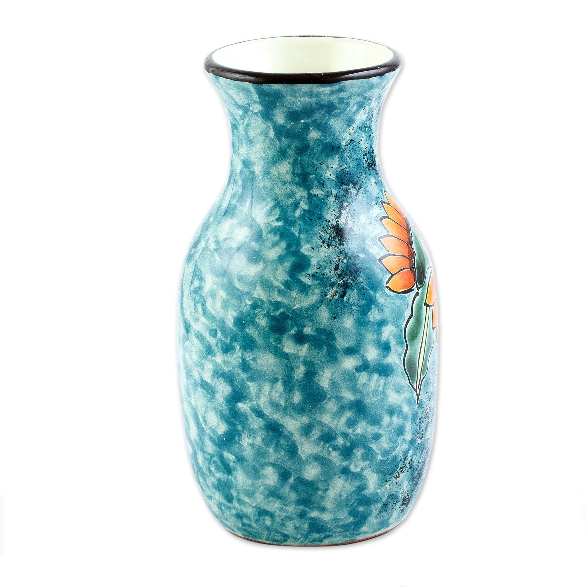 Unique Hand Painted Sunflower Themed Vase - Sunflower Brilliance
