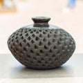 Handmade Black Clay Decorative Vase - Bartolo Black